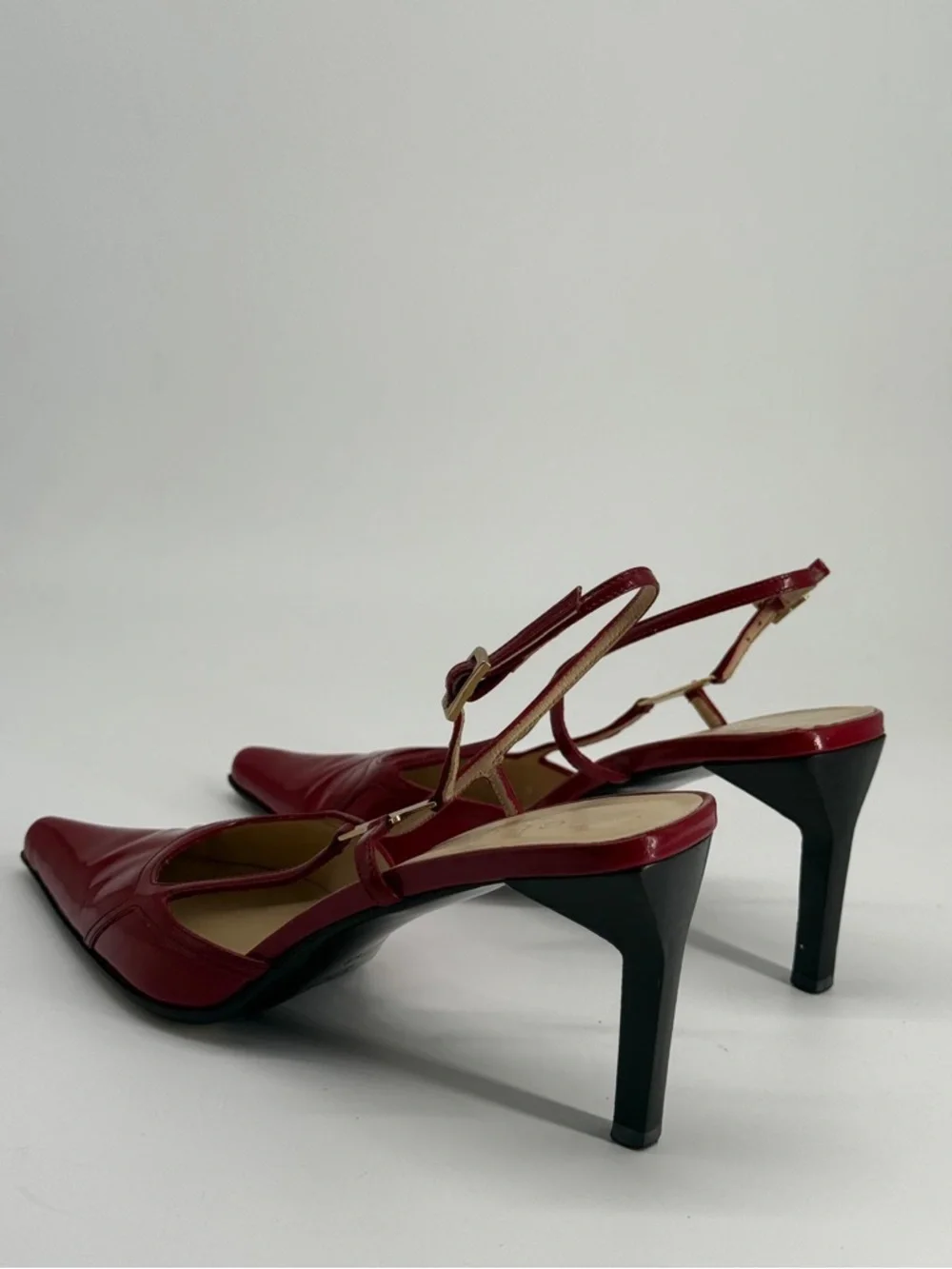 Gucci Patent Leather Slingback Pumps Red Size 7.5 - Picture 4 of 9